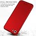 iPhone 7 Case, COOLQO Ultra-Thin Full Body Coverage Hard Plastic Matte Finish [Tempered Glass Screen Protector] 360 All Round Shockproof Hybrid Cover Skin for Apple iPhone 7 4.7 Inch (Red)