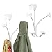 mDesign Decorative Over Door 4 Hanging Hooks, Steel Storage Organizer Rack for Coats, Hoodies, Hats, Scarves, Purses, Leashes, Bath Towels, Robes, Mens and Womens Clothing, 2 Pack - White