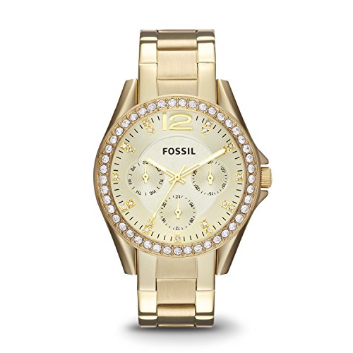 Fossil Women's ES3203 Riley Multifunction Gold-Tone Stainless Steel Watch