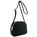 Double Zip Half Moon Crossbody Bag Black