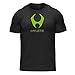 stacked tri-blend crew - vintage black/neon green - LG