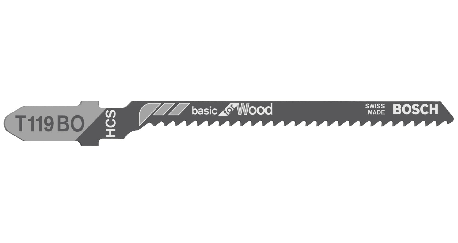 Bosch 100x T 119 BO Basic for Wood Jigsaw Blade (for Softwood, Plywood, Length 83 mm, Professional Accessory Jigsaw)