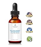 MTS Pure Hyaluronic Peptide Serum, Pure Hyaluronic Acid EGF Peptide DMAE Vitamins Antioxidants Minimize Free Radical Damage Absorbs quickly Deep Hydration Smooth Firming Lifting Made in USA (1 oz)