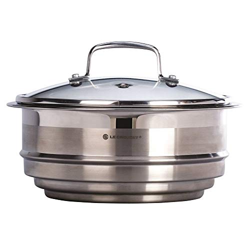 Le Creuset TriPly Stainless Steel 7Inch Steamer Insert with Glass Lid