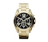 Michael Kors Goldtone Plated Stainless Steel Bradshaw Watch with Black Dial