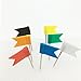 VAPKER 7 Colors Map Marking Flat Flag Shaped Push Pins Pack of 70(Each Color 10 Pcs)