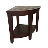 Oasis FULLY ASSEMBLED Teak Corner Shower Bench With Shelf- Shower Sitting, Storage, Saving Foot Rest