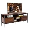 Bonzy Home Wooden TV Stand for 65 Inch TV with Mental Frame, TV Console Table with 6 Storage Shelves, Flat Screen TV…