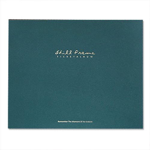 Stylish Ticket Stub Diary Ticket Book Ticket Organizer Ticket Keepsake book Scrapbooking Scrapbook Photo Album, PVC Protective Cover, 8.7"X 7"X 0.7" (Dark Green)