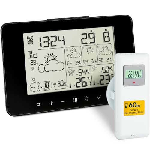 TFA Dostmann Weather Info Center METEOTIME PRIMO, 35.1156.01, weather station, for 90 weather regions in Europe, with probability of rain, wind speed, black