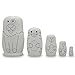 BestPysanky 5 Unpainted Animals Wooden Nesting Dolls Matryoshka 4.75 Inches