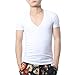 Zbrandy Men Deep V Neck T-Shirts Men Tshirts Vneck Tees White Size L