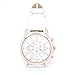 Lookatool® Ladies Women Girl Roman Numerals Faux Leather Analog Quartz Wrist Watch (White)