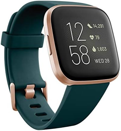 Fitbit Versa 2 Alexa搭載 スマートウォッチ Emerald/Copper Rose L/S サイズ [日本正規品] FB507RGPE