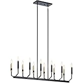 Kichler Lighting Armand 42.75 inch 12 Light Linear Chandelier in Black and Bronze Finish