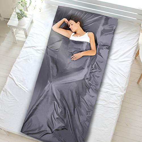 DIMPLES EXCEL 100% Silk Sleeping Bag Liner Travel Sheet Lightweight Portable for Single
