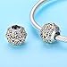 BAMOER Charm 925 Sterling Silver Poetic Daisy Flower Heart Enameled CZ Solid Charms Beads for DIY Bracelet Accessories