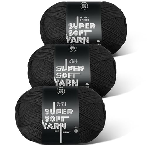 Acrylic Yarn for Crocheting & Knitting – Soft Crochet Yarn for Crocheting, 3 Pa…