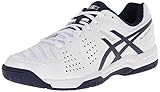 ASICS Men's Gel-Dedicate 4 Tennis Shoe,White/Navy/Silver,10 M US