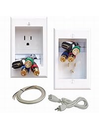 PowerBridge ONE PRO 6 Sistema de cableado profesional, con un solo toma corriente, empotrado, para televisores con pantalla plana LED, LCD, y plasma empotrados. Corriente individual Blanco