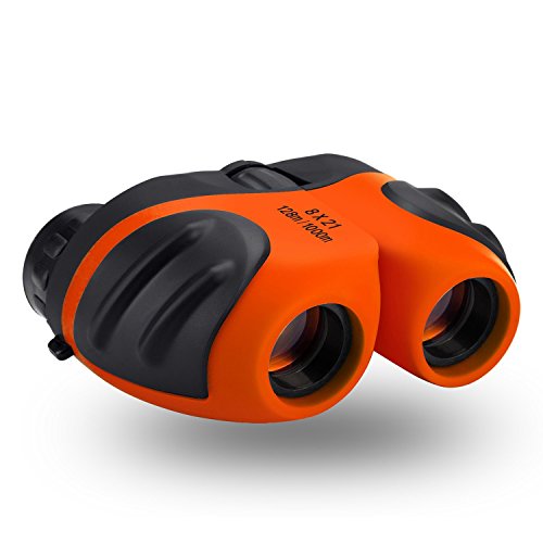 Best Toys for 4-9 Year Old Boys, Best-Sun 8x21 Compact Waterproof Travel Binoculars,Best Gifts for Kids (Orange)