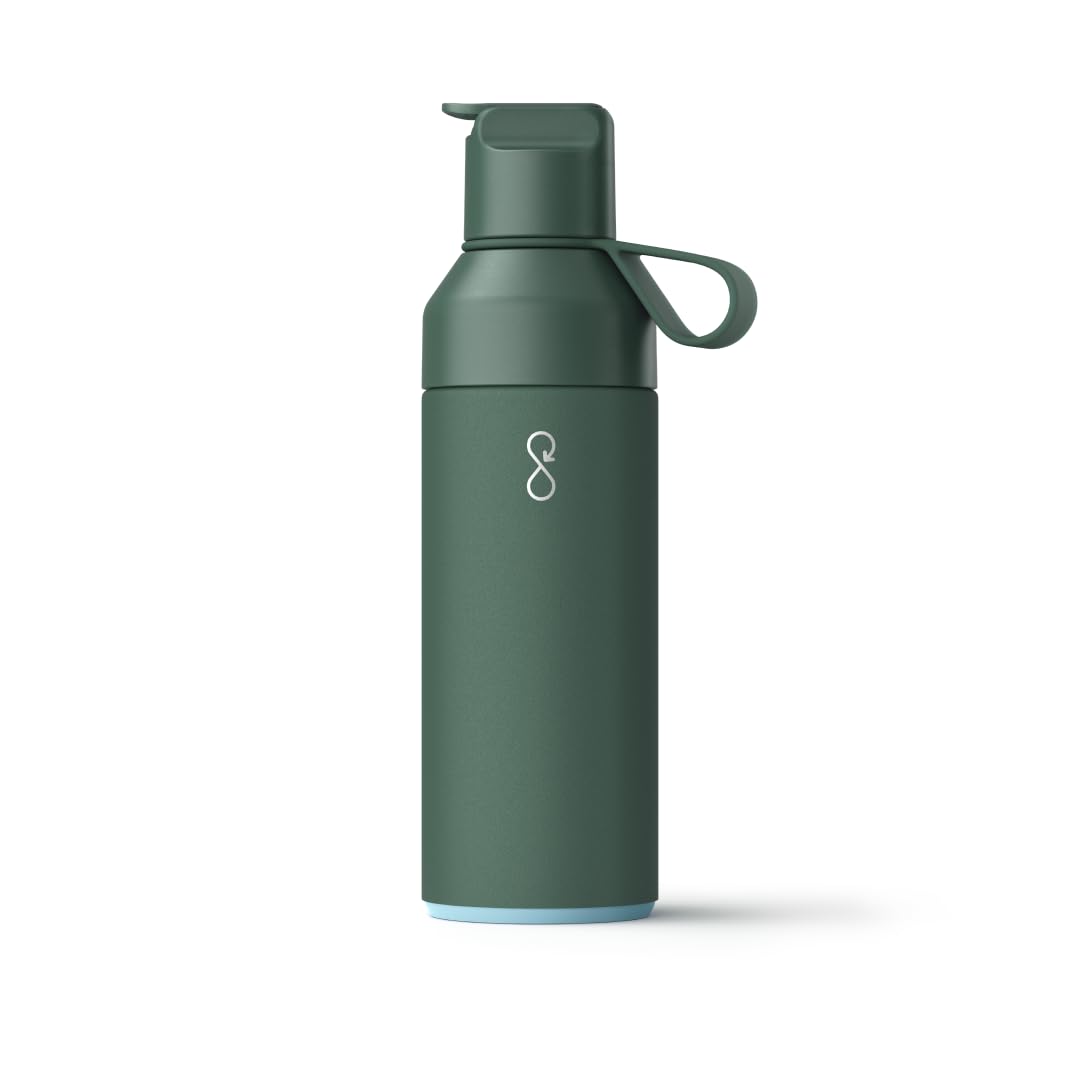 Ocean Bottle Go 500ml | Stainless Steel Water Bottle | Reusable & Sustainable | Keeps Drinks Cold & Hot | Eco Friendly Gift (Forest Green)