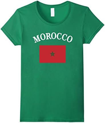 Womens Morocco Moroccan Flag Soccer and General Sports T-Shirt XL Kelly Green