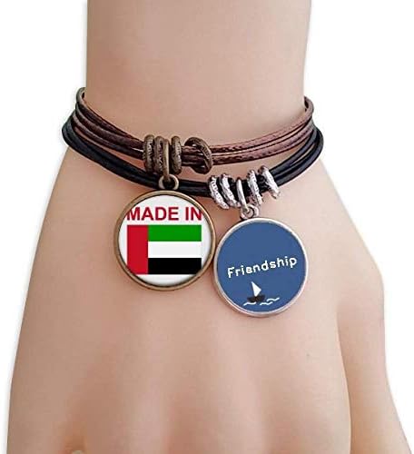 YMNW Made In Arab Emirates Country Love Friendship Bracelet Leather Rope Wristband Couple Set