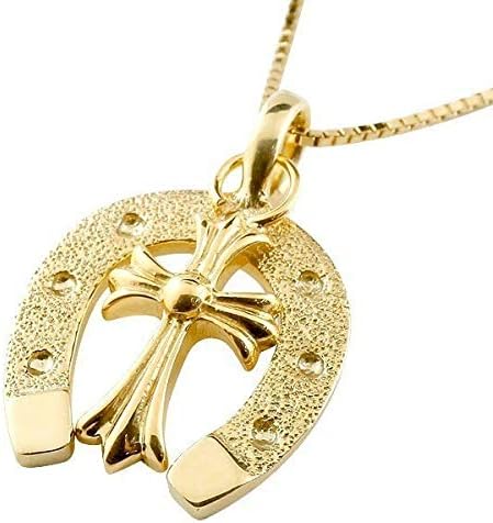 18金 ネックレス メンズ クロス 馬蹄 ゴールド 当店は最高な サービスを提供します 18k 十字架 イエローゴールドk18 蹄鉄 チェーン ホースシュー 男性 ペンダント