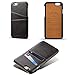 Wallet Phone Case, Slim Leather Back Case Cover With Credit Card Holder Black Case , For 4.7 inches (iPhone6/6S)