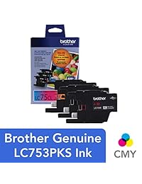 Cartuchos para impresora Brother LC753PKS, paquete de 3. LC75C, LC75M, LC75Y, 1 de cada uno.