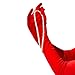 SAVITA Red Satin Elbow Gloves, One Size (Fits Most), Women's Party Gloves, 21 Inch Length