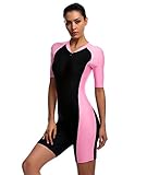 Belloo Swimsuit for Women One Piece Short-sleeve surfing suit Sun Protection