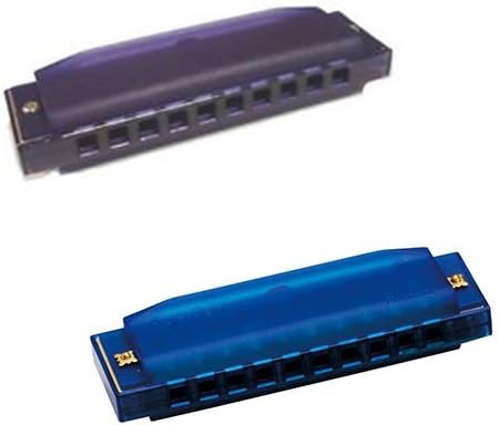 Homeschool Music Supplies (Pre-K / Kindergarten) - Hohner Kids BPA FREE Translucent Harmonica 2 Pack - Purple & Blue Harmonicas