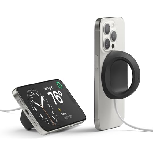 elago Grip Stand Compatible with MagSafe Charger, Phone Holder Compatible with iPhone 16/15/14/13/12 Series, Designed for Nightstand Mode [Charging Cable Not Included] [Black]