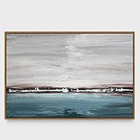 Framed Canvas Wall Art Abstract Seascape Canvas Prints Home Artwork Decoration for Living Room,Bedroom - 16x24 inches