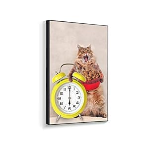 Framed Canvas Wall Art for Living Room, Bedroom Humorous Cat Canvas Prints for Home Decoration Ready to Hanging - 16x24 inches