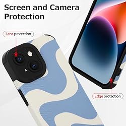 Wlxee Compatible iPhone 14 6.1 "2022 Wave Pattern
