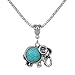Yazilind Lovely Necklace Tibet Elephant Shape Round Rimous Turquoise Pendant Chain Jewelry Gift