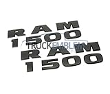 2 NEW MATTE BLACK DODGE RAM 1500 EMBLEMS NAMEPLATES BADGES 2013-2016