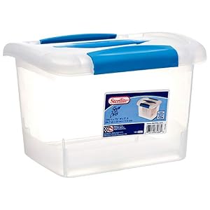 Image of STERILITE New 369898 1872 Storage Container W/Blue Lid (6-Pack) Laundry Accessories Wholesale Bulk Household Laundry Accessories Kitchen Tools