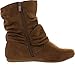 Beston Forever Selena-58 Women's Fashion Mid Calf Flat Heel Side Zipper Slouch Boots Tan 8
