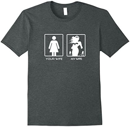 Mens Your Wife My Wife Super Hero T-shirt Large Dark Heather