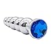 Romi Metal Beads Gem Anal Plug Toy - 5 Beads Stainless Steel Pleasure Wand Butt plug for Men and Women