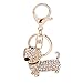 GOOTRADES Set of 3 Bling Dog Dachshund Keychain, Rhinestone Weiner Dog Key Chain Handbag Pendant Car Decor Key Ring