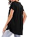 Neitade Womens Tops and Blouses Short Sleeve T Shirts Solid Tunics Plus Size 2XL