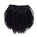Vanalia Kinky Coily Human Hair Clip in Hair Extensions, 4A 4B Clip Ins for Black Women 9A Brazilian Remy Human Hair, Double Lace Wefts Natural Black, 120 Gram,16 Inch
