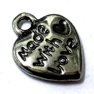 25 pieces 10x10mm Black Finding Color, Alloy Charm Pendant - A0190