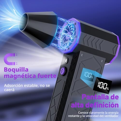 Electric Dust Blower, 130000rpm, 10000mAh Battery, Mini Compressed Air for Cleaning, 4 Adjustable Speeds, Rechargeable with HD Screen, Air Blower for Cleaning Keyboards, PC