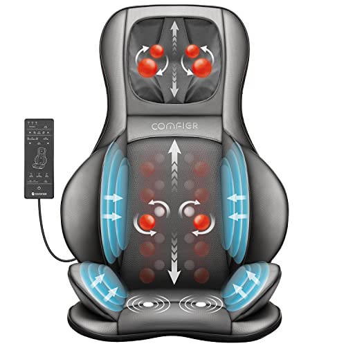 Comfier Back and Neck Massager with Air Compression, Shiatsu Electric Massager with Heat and Rolling, Massage Seat for Whole Body